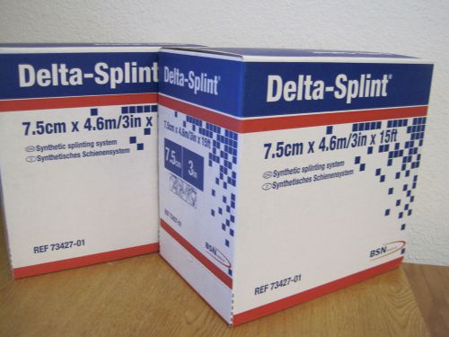 BSN Medical Delta-Splint 3&#034; x 15&#039; Ref 73427-01 Exp. 08-2016 (2 Rolls)