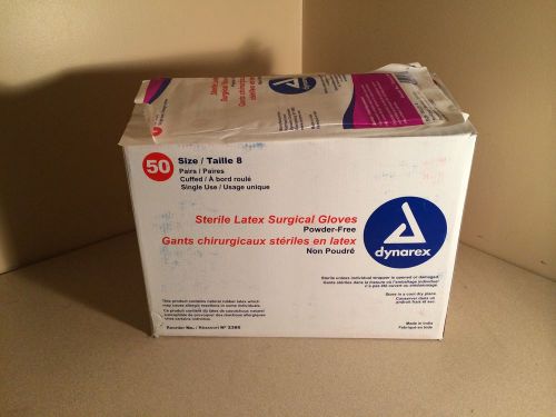 Dynarex Sterile Latex Surgical Gloves Powder Free Box 50