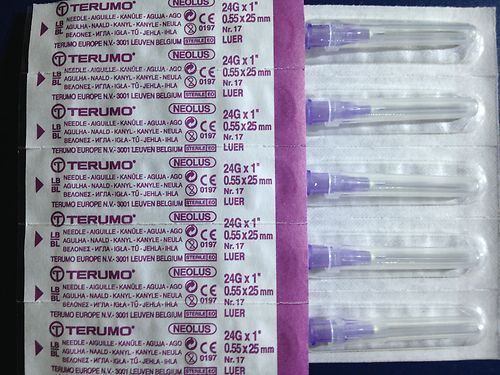 100x 24G (0.55mm) Violet 1.0 Inch (30mm) Hypodermic Needles Not With Syringe