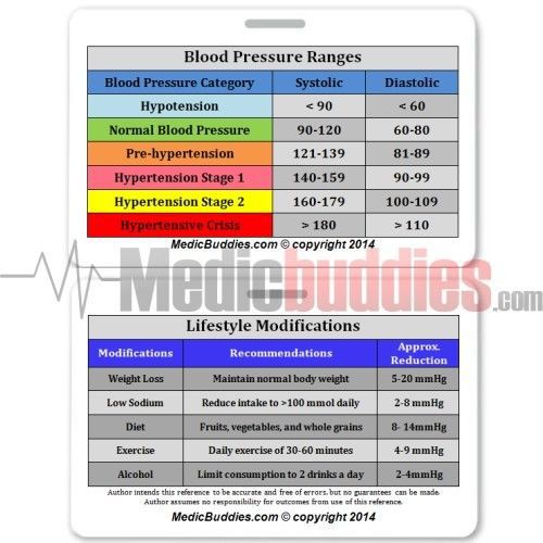 Blood Pressure Badge ID Pocket Reference Guide RN Nusre EMT Paramedic EMS