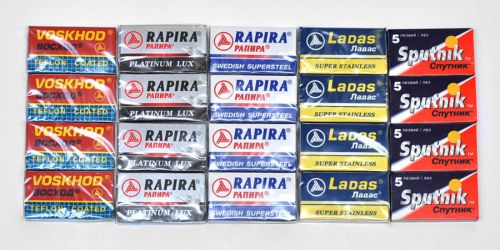 100 VOSKHOD RAPIRA SWEDISH LADAS SPUTNIK DOUBLE EDGE CLASSIC SAFETY RAZOR BLADES