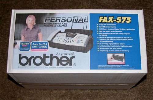 BROTHER FAX-575 PLAIN PAPER FAX PHONE COPIER 3-in-1 NEW IN SEALED RETAIL PACKAGE