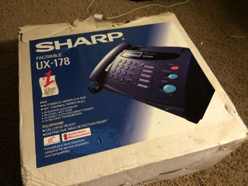 NEW Fax Machine - SHARP UX-178 Thermal Paper Facsimile With Automatic Cutter