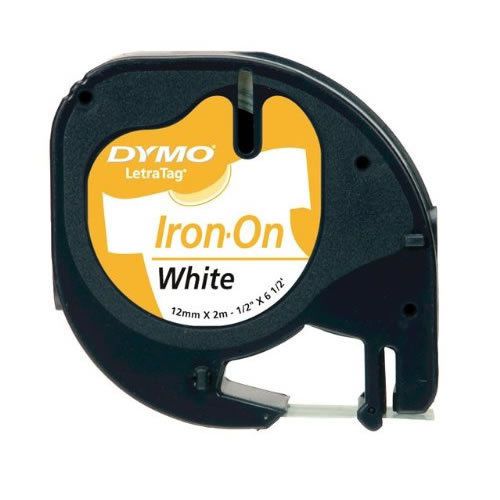 Dymo LetraTag Tape 12mm Nylon Fabric Iron-on White S0718850