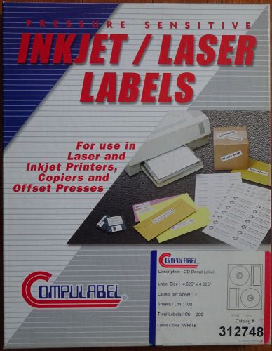 CD DVD LABELS USE IN LASER &amp; INJET PRINTERS, COPIERS &amp; OFFSET PRESSES 200 /BOX