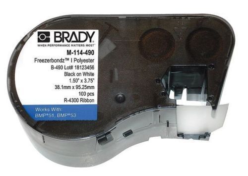 BRADY M-114-490 Tube Label,3-3/4 In. W,1-1/2 In. L G5591887