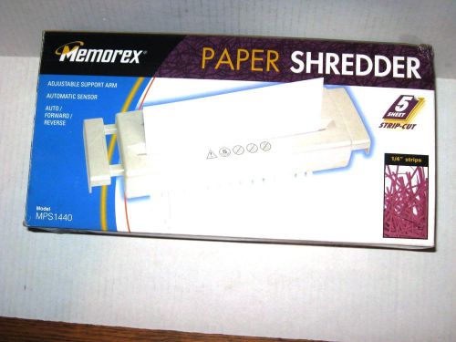 NEW IN BOX Memorex 5 Sheet Strip Cut Paper Shredder - MPS1440 -5 Sheet Strip Cut