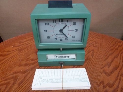 ACROPRINT 125 125NR4 EMPLOYEE TIME CLOCK PUNCH STAMP RECORDER W/ CARDS