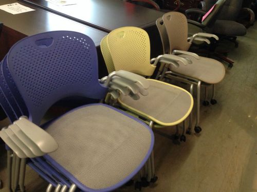 Lot of 8 stack side/guest chairs w/ casters by herman miller for sale