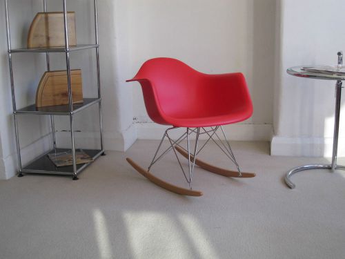 Bid for - repro rar rocking chair in red originally designed by charles eames for sale
