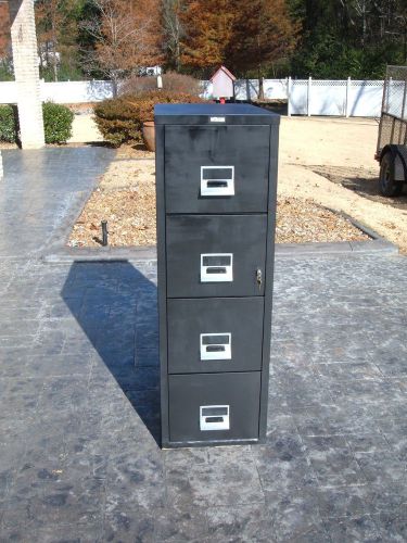 4-Drawer letter fireproof file black cabinet with 2 keys safe 1 Hr. fire Rated
