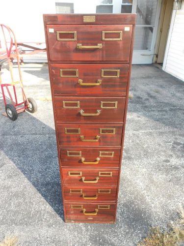 Vintage industrial all steel file card cabinet 8 drawer machine age steampunk for sale
