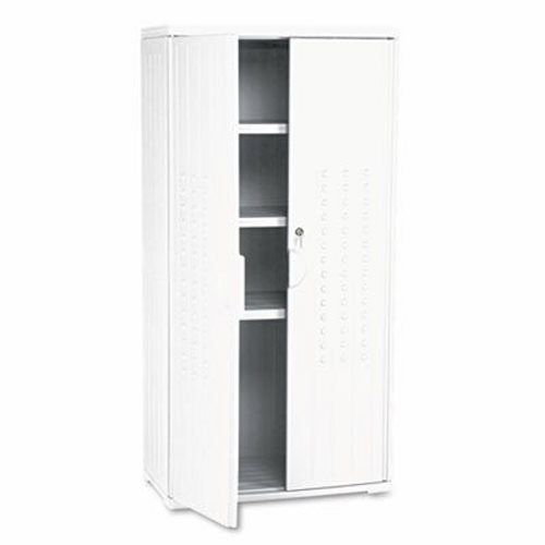 Iceberg OfficeWorks Resin Storage Cabinet, 33w x 18d x 66h, Platinum (ICE92553)
