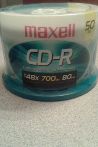 Maxell CD-R 700MB 80 MIN 48X Silver, 50/Pack, PK