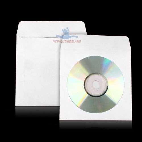 50 pcs CD Sleeves DVD Window Paper Bag Flap Case Cover Envelopes