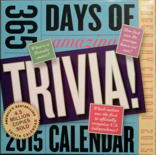 365 Days of Amazing Trivia  2015 Page-A-Day Calendar  Free Shipping