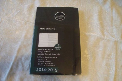 Moleskine Weekly Notebook  18 month planner in Black  July 2014 to December 2015