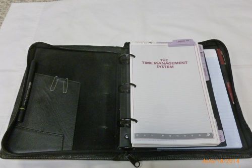 Classic Edition Day Runner Time Management System Black Leather 3 ring binder