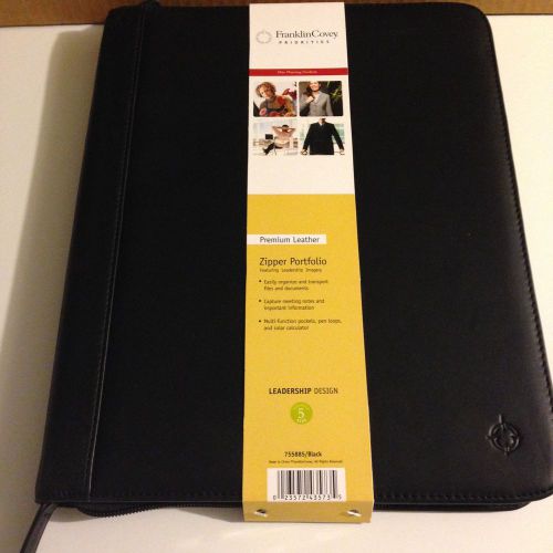 FRANKLIN COVEY PREMIUM LEATHER ZIPPER PORTFOLIO / ORGANIZER BINDER / 755885