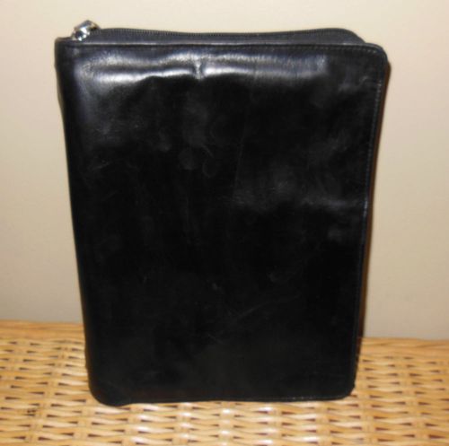 FRANKLIN COVEY BLACK LEATHER CLASSIC SIZE BINDER PRE-OWNED GOOD CONDITION