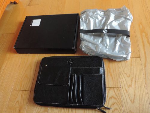 NEW Black Leather Padfolio Case Executive Business Office HP 15&#034; x 11&#034; Organizer