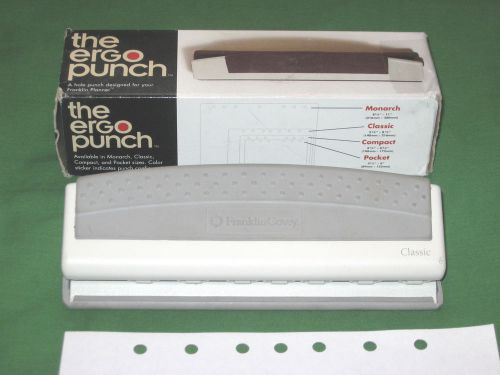 Classic ~ ergonomic ~ 7 hole paper punch ~ franklin covey planner ergo metal 570 for sale