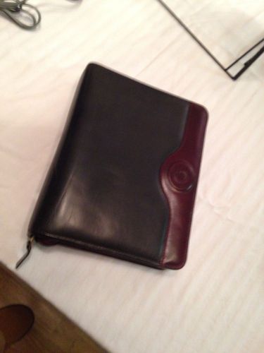 Franklin Covey Leather Day Planner - Black and Burgundy