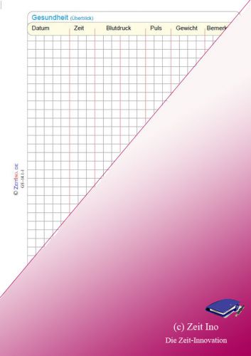 Gesundheit - ZeitIno 720, Einlage Zeitplanbuch / Kalender, DIN A5