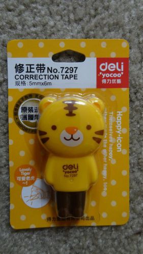 Cute Deli Tiger Correction tapes5mm x 6mm White out from a foot,transparent back