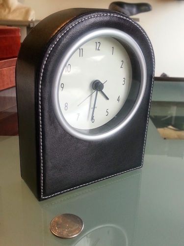 Genuine Leather Analog Desk Clock - New in Box!  Free Shipping