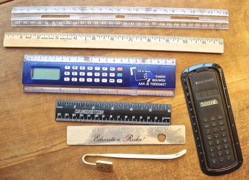 Vintage Desk Accessories Educators Rulers Calculators