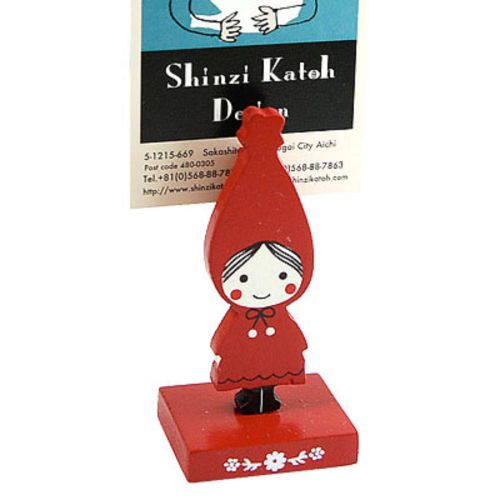 Shinzi Katoh Red Hood wood paper memo clip desk accessories