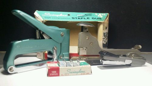Vintage industrial stapler lot hotchkiss no. 5 swingline no. 101 bostitch ex++ for sale