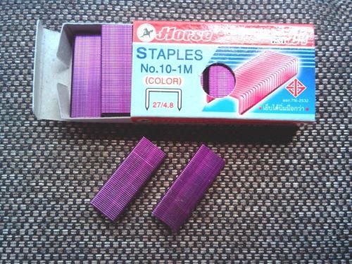 PINK COLOR FANCY MAX STAPLES NO.10-1M MINI 1000 STAPLES FOR OFFICE STAPLER