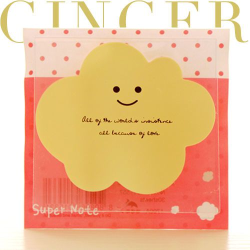 Cute cloud fluorescent pad with cover sticker post it memo index sticky notes for sale