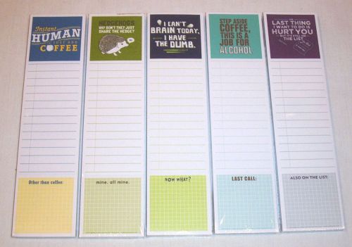 5 Different New MADISON PARK Snorgcards Magnetic Listpads Sticky Notes - Sealed
