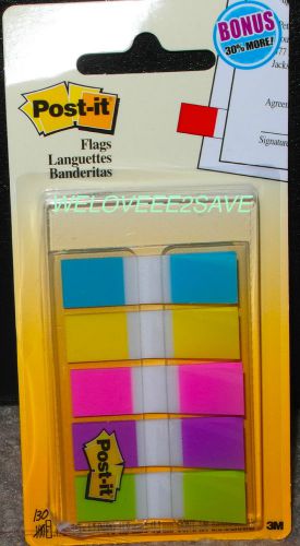 3M POST-IT FLAGS (130 FLAGS), ASSORTED BRIGHT COLORS, *NEW*