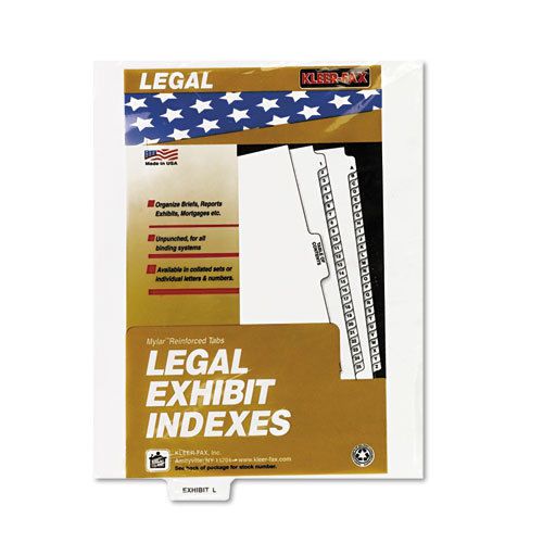 80000 series legal index dividers, bottom tab, printed &#034;exhibit l&#034;, 25/pack for sale