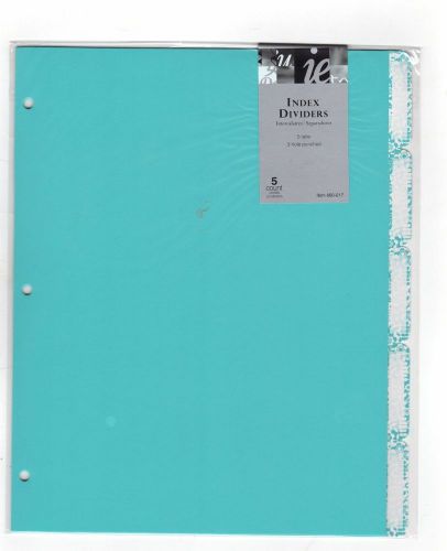 IE DECORATIVE 5 TAB DIVIDERS BRIGHT BLUE