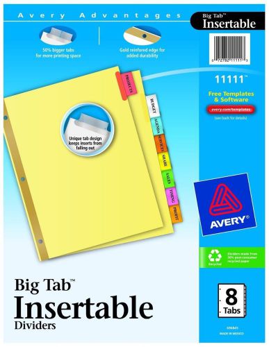 Worksaver big tab insertable dividers tabs 1 set unique tab design 11111 for sale