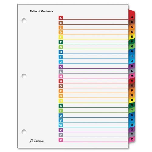 Cardinal By TOPS Products OneStep Index System 26 Tab A Z Multi Color 1