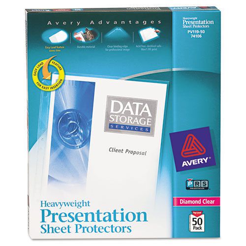 Top-load poly sheet protectors, heavy gauge, letter, diamond clear, 50/box for sale