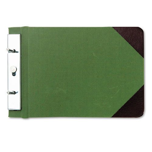 Canvas sectional post binder, 5-1/2 x 8-1/2, 2-3/4 center, green for sale