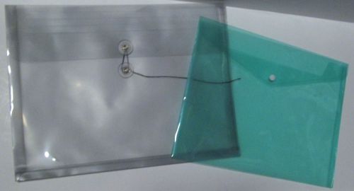 Two Clear Colored  PVC Filing Envelopes Quantity 2 Sheet Capacity 25