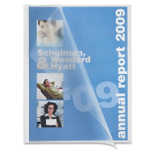 Business Source Slide Bind Report Cover - 8.12&#034;x11&#034; - White - 50/Box - BSN78503