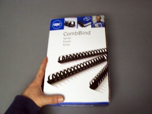 Comb-bind spines 5/8&#034; lot 98 black plastic 16mm traditional 125-sheet new nib for sale