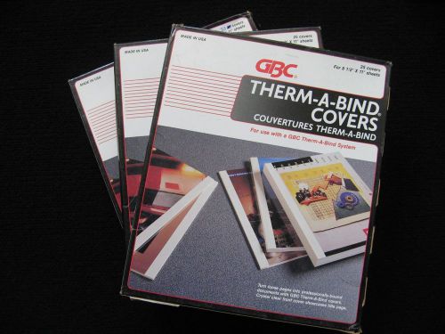 GBC Therm-a-bind Covers-7 Boxes: (3) Copy Size (2) 1/8&#034; (1) 3/8&#034; (1) 1/2&#034; Spine