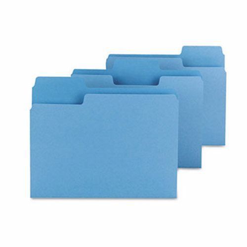 Smead SuperTab Colored File Folders, 1/3 Cut, Letter, Blue, 100/Box (SMD11986)