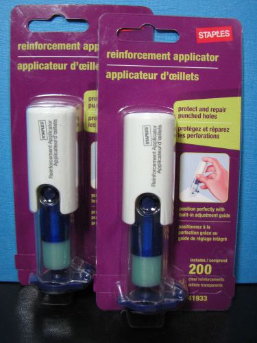 2 packs staples reinforcement applicators contains 200 clear reinforcements each for sale