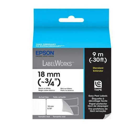 Epson labelworks lc-5wbn9 standard lc tape cartridge, 3/4&#034; black on white for sale